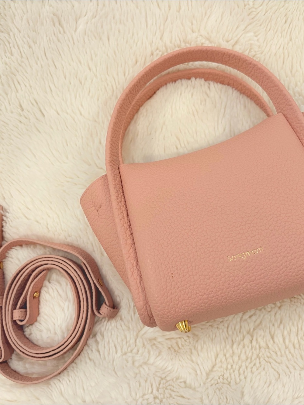 Songmont Mini Song Bag in Pink with Strap